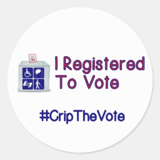 #CripTheVote I REGISTERED stickers (round) large