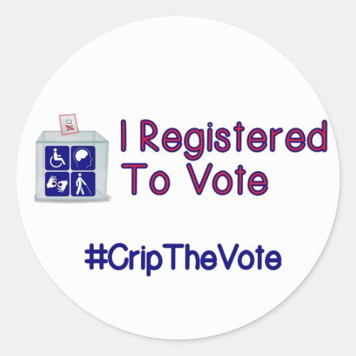 #CripTheVote I REGISTERED stickers (round) small