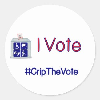 #CripTheVote I VOTE stickers (round) large