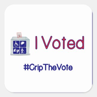 #CripTheVote I VOTED stickers (square) large
