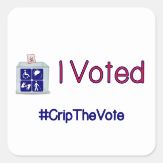 #CripTheVote I VOTED stickers (square) small