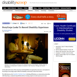 Screenshot of the Disability Scoop website with the headline from the story mentioned in this post.